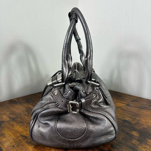 Chloe Paddington Vintage Bag Satchel Silver Black Gunmetal With Purple Tint Rare - Picture 7 of 16